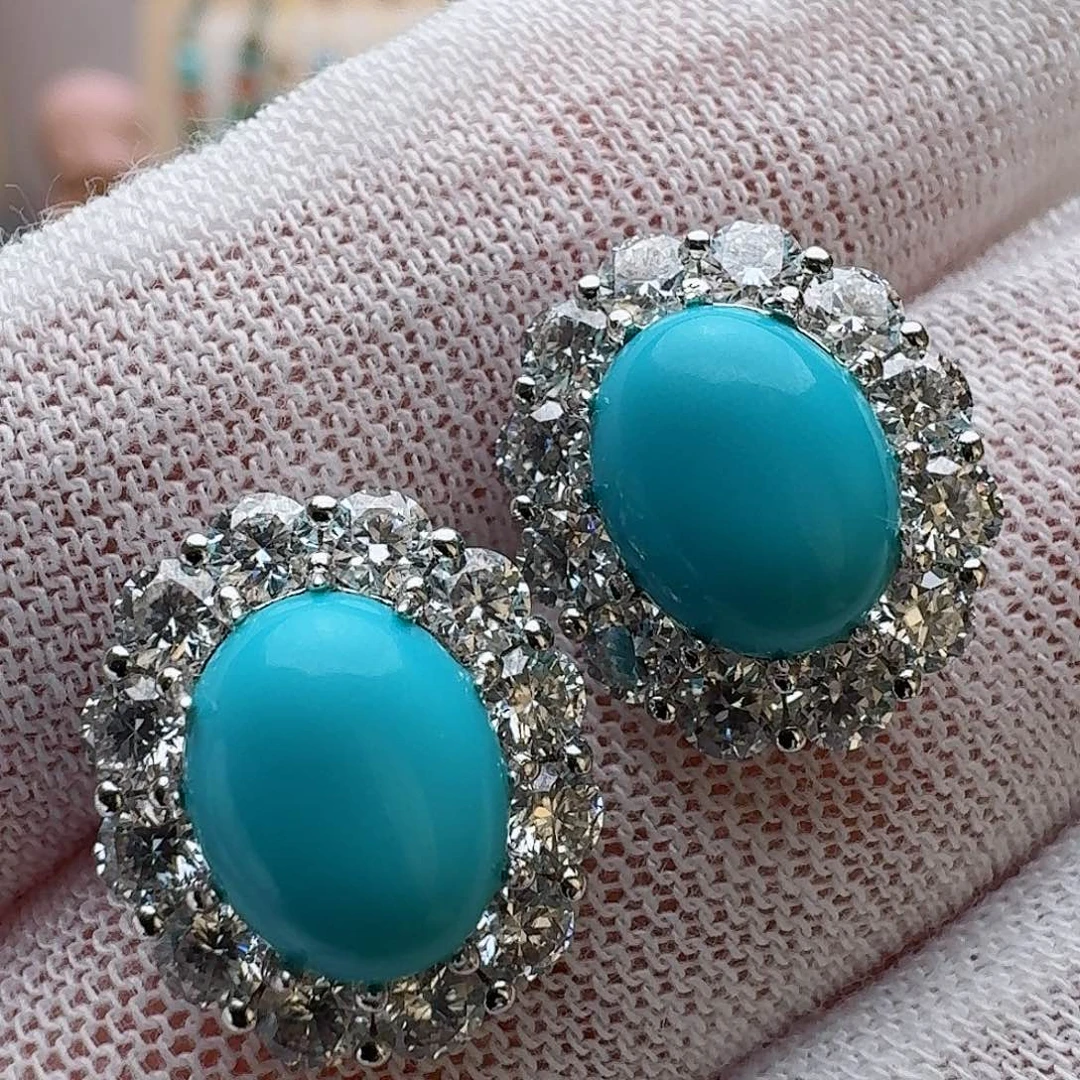 绿松石珠宝奇石银S925镶嵌