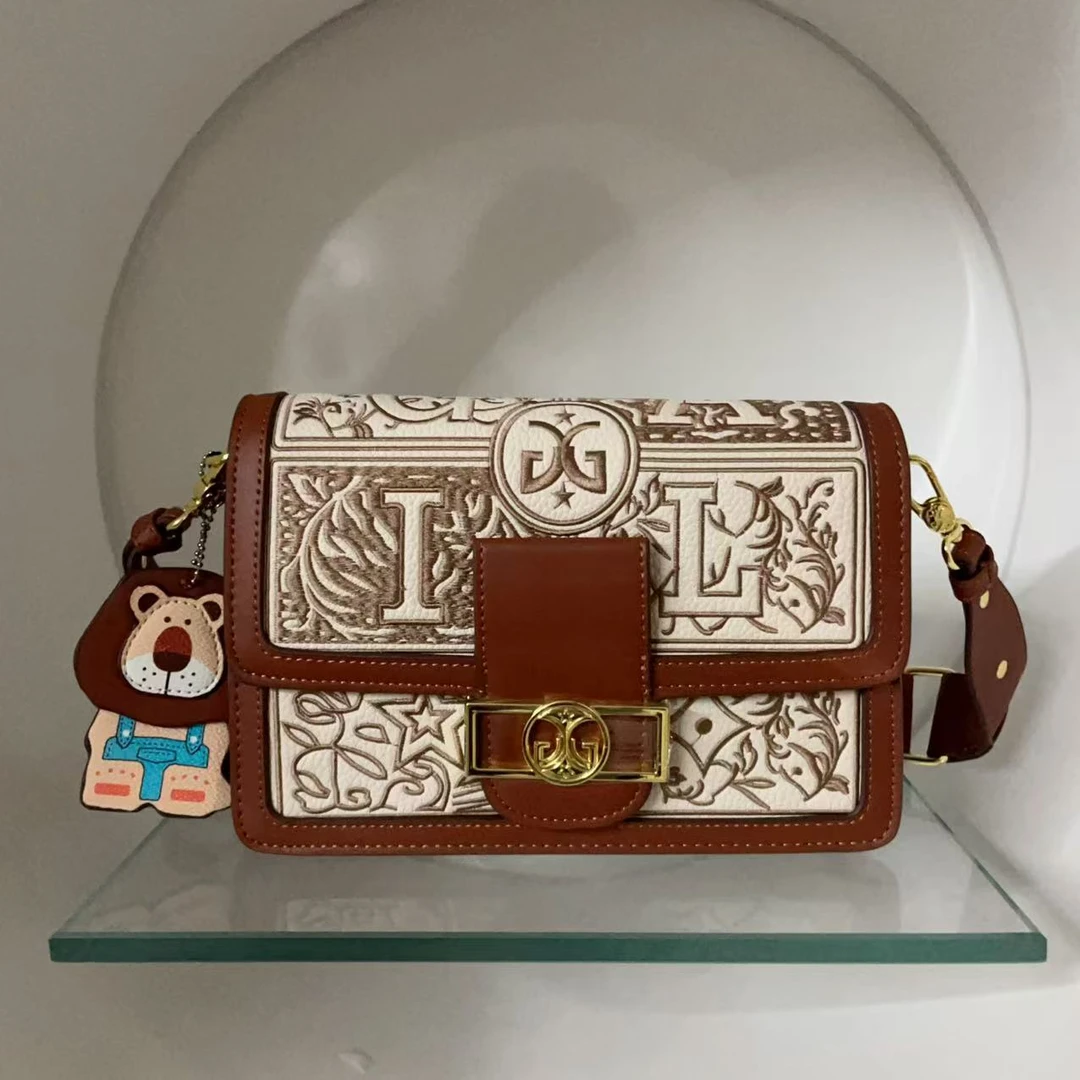 6080#棕色【尺寸：长-宽-高-】潮流轻奢气质百搭时尚女士单肩包