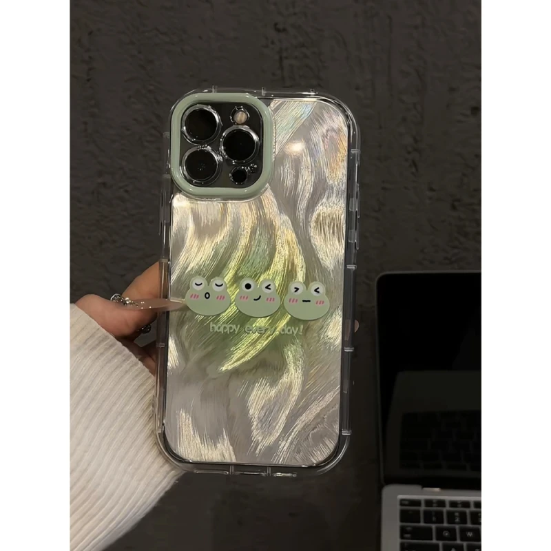 三只青蛙适用苹果16创意iPhone15pro手机壳泡芙羽纱华为p小众卡通