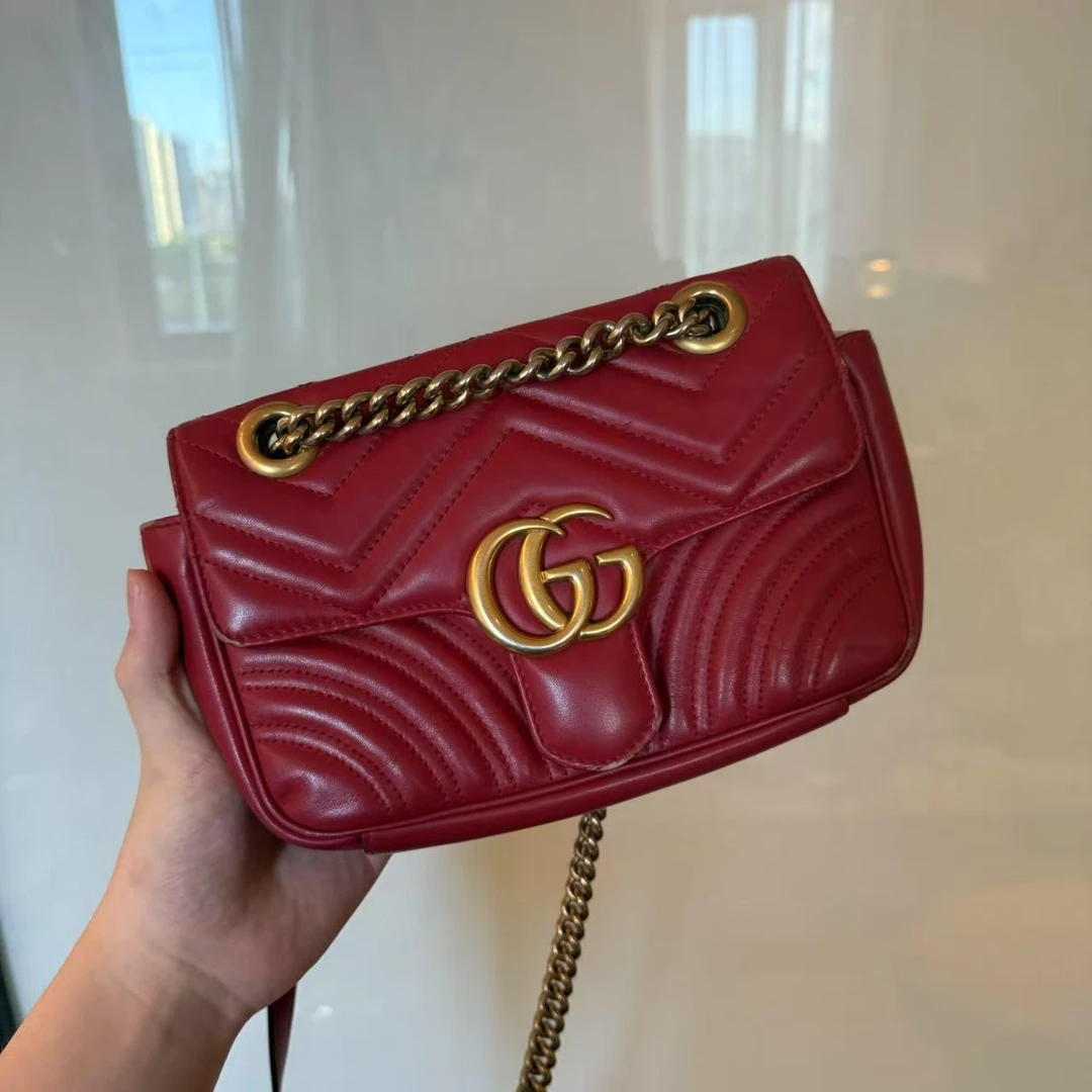 未使用 GUCCI/古驰 古驰红色链条包/二奢包包