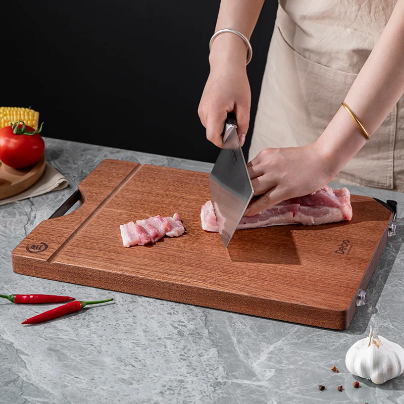德铂开尔文乌檀木防霉防滑家用菜板双面分切菜板