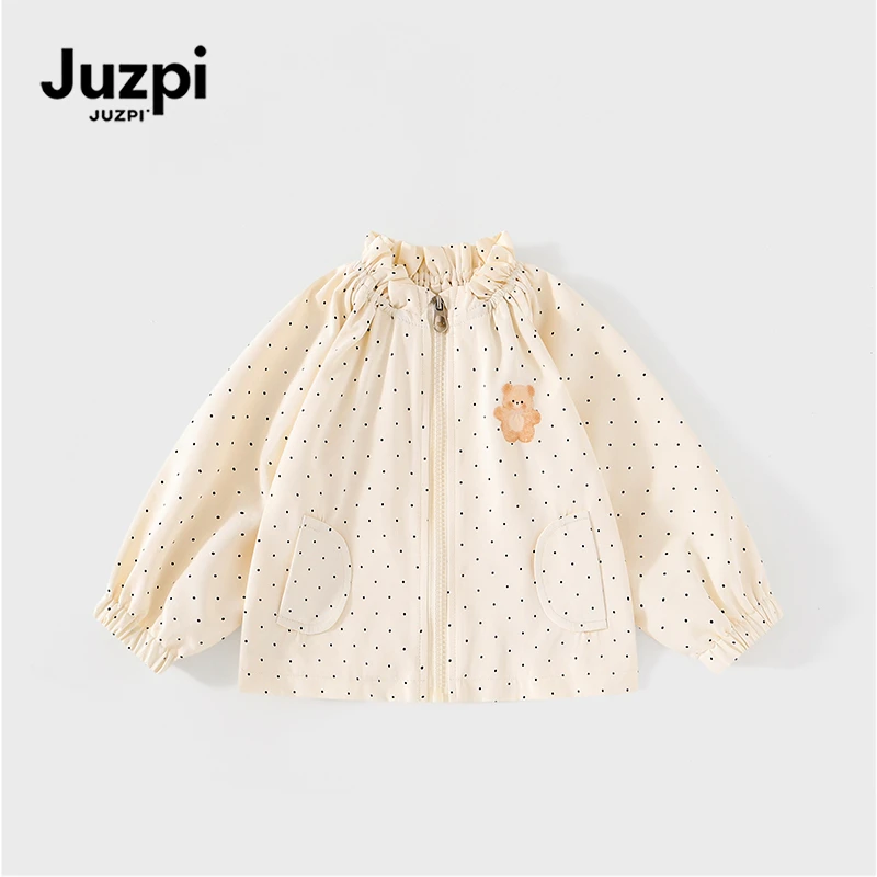 橘止皮 女童波点卫衣外套2025秋季卡通印花长袖上衣QW252125