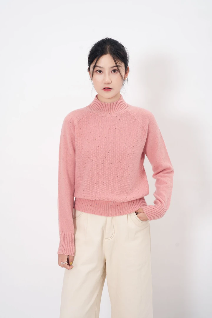 一线成衣100%全羊毛秋冬轻奢时尚加厚无缝一体打底针织衫半高领