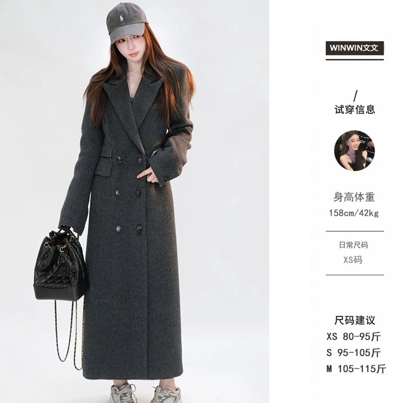 【冬日爱丁堡】 文文私服 秋冬气质中长款修身时尚大衣WWQ3DY4182