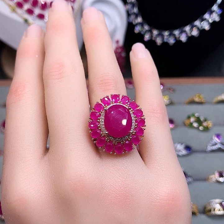 银S925镶嵌红宝石戒指