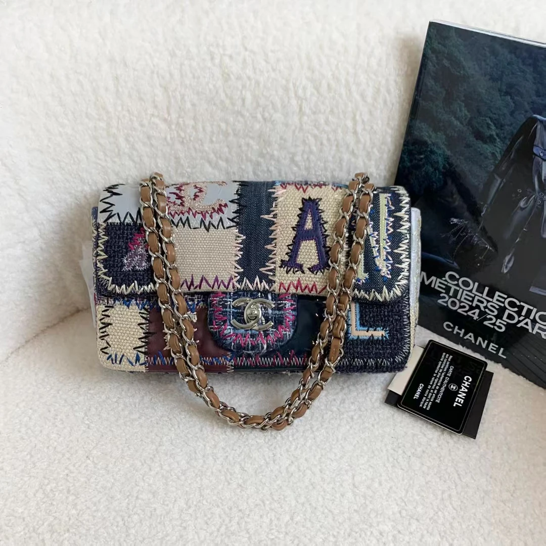 99新 Chanel/香奈儿 壹臻/拼色补丁cf中号包22231414/12期免息