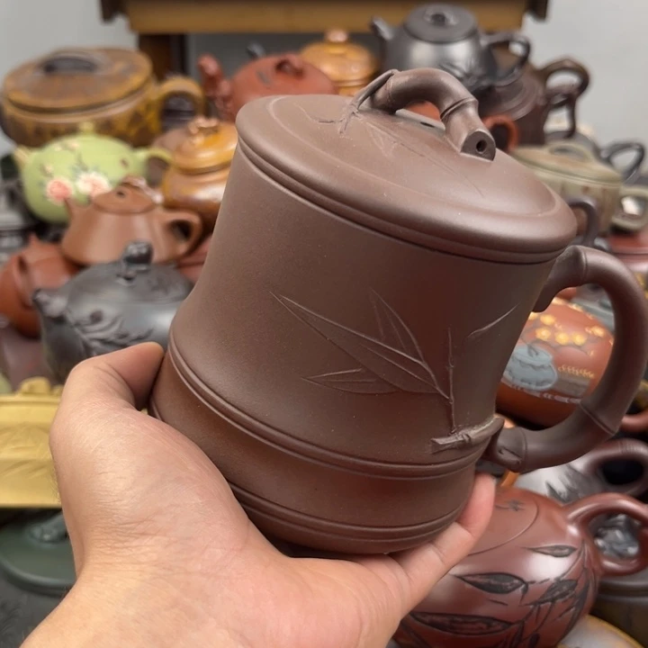 茶壶紫砂紫砂壶把裂