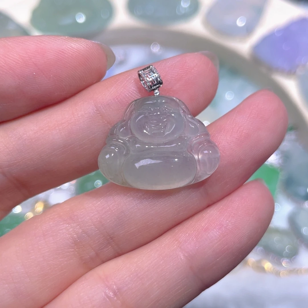 颈饰18K金镶嵌翡翠翡翠