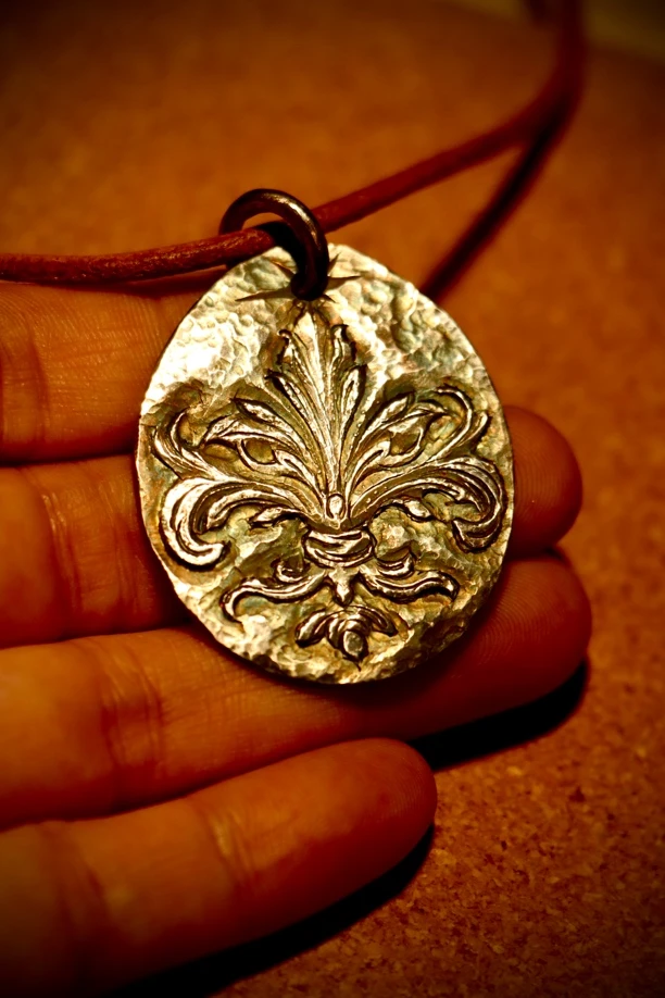 非金属皮质吊坠 FAFAN非凡原创纯手工银饼