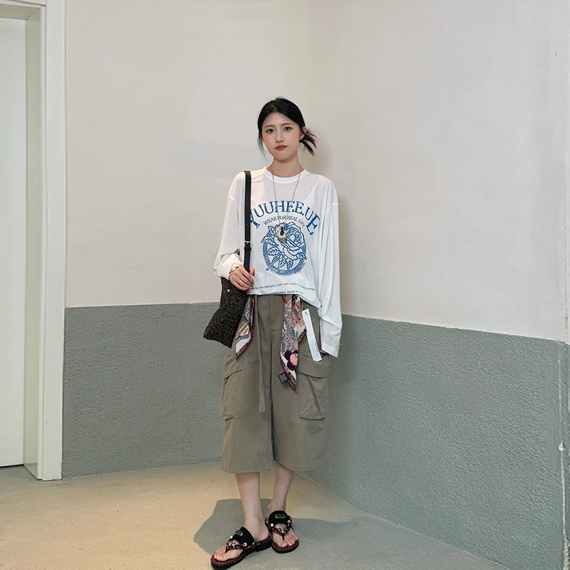 【VIINS】YH夏季新款韩版轻薄百搭圆领宽松显瘦短袖1722