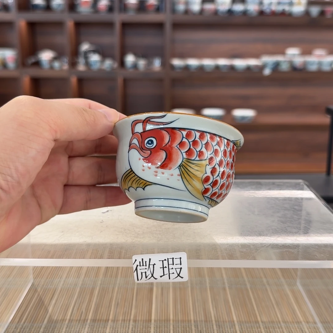 釉下手绘茶具微瑕