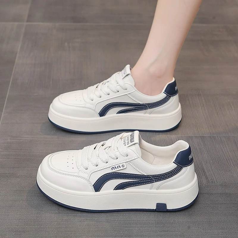 Moleubak鞋子女2025新款爆款秋季百搭平底学生板鞋休闲轻便小白鞋