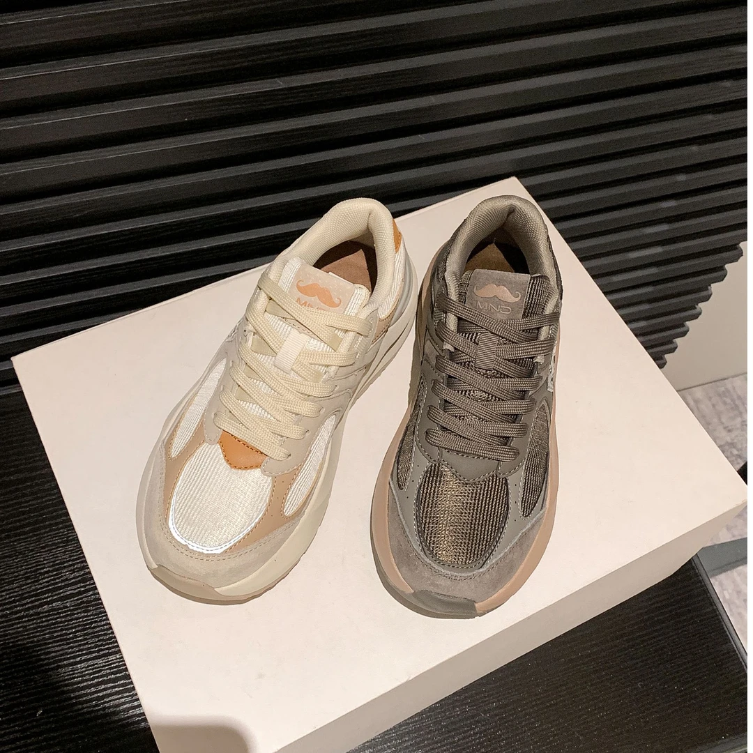 【魅影】秋冬新款男女真皮运动增高百搭老爹鞋XQ