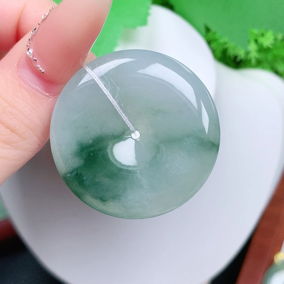 翡翠未镶嵌颈饰平安35.5-6