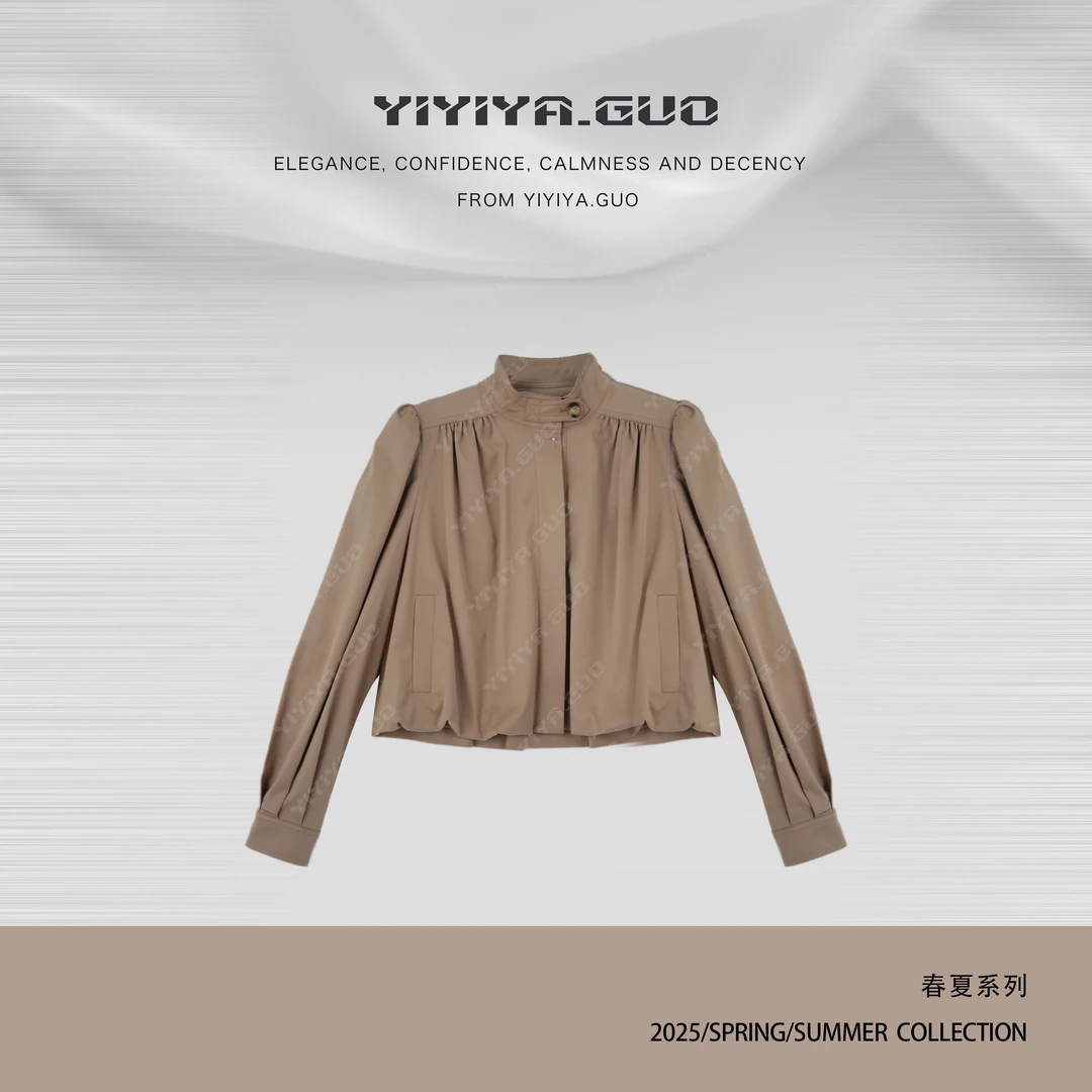 yiyiya.Guo艺艺吖【午逅】休闲时尚百搭立领长袖外套0633SS52