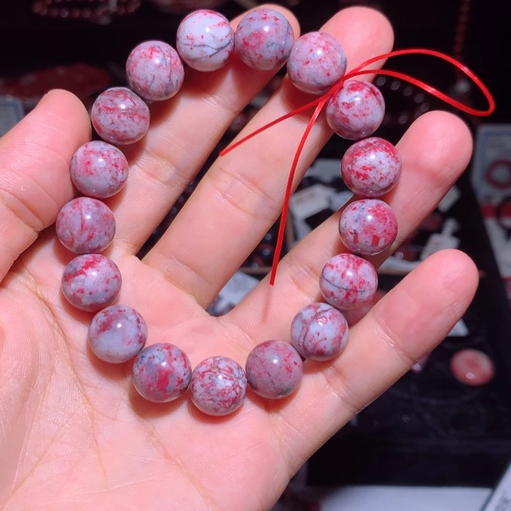 天然辰砂原石手串卡12