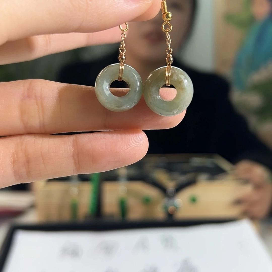 翡翠耳饰未镶嵌缅甸s20