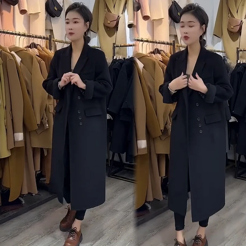 2025秋冬新款时尚显瘦气质网红高档洋气女高级宽松大码毛呢外套潮
