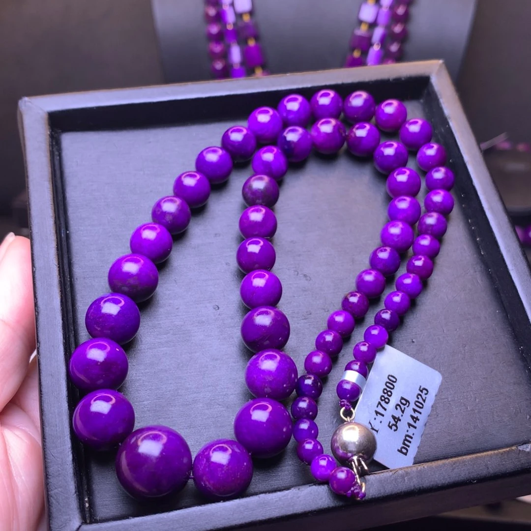 苏纪石（舒俱来）未镶嵌圆珠项链