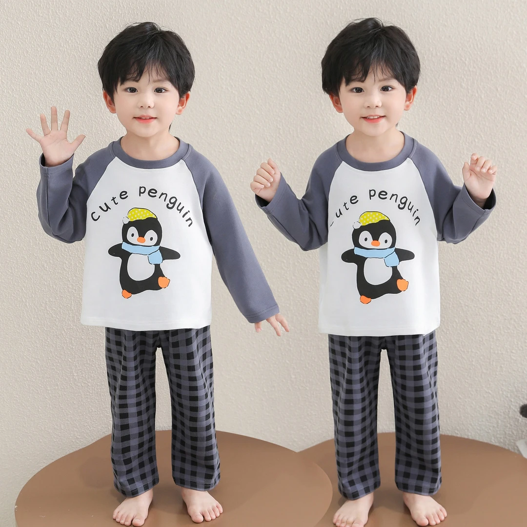 男童睡衣儿童纯棉春秋冬季长袖宝宝内衣套装男孩家居服女童保暖衣