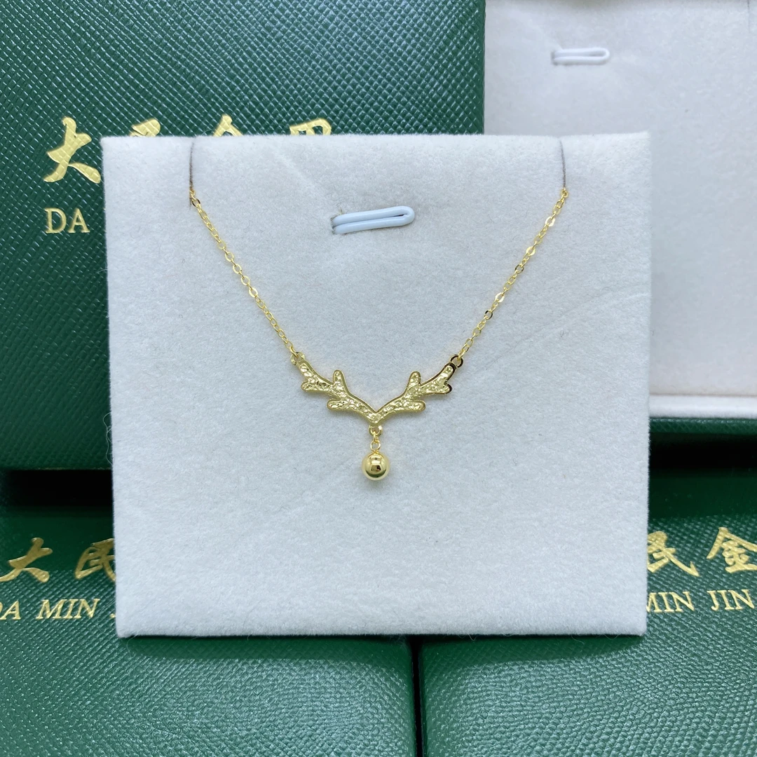 #9511黄18K金Au750一鹿有你碎金金精品套链气质时尚甜美百搭