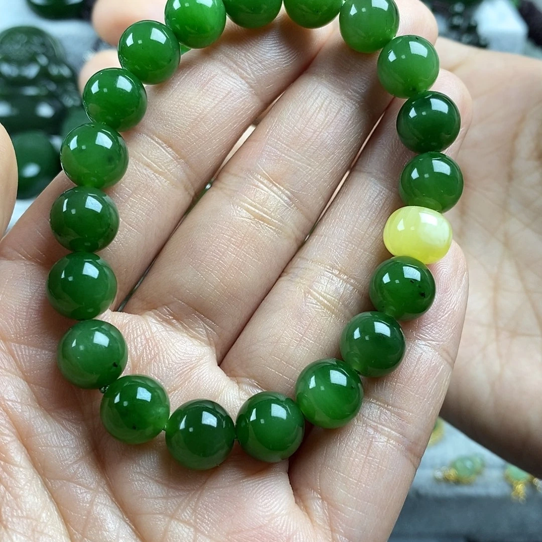 和田玉未镶嵌颈饰9mm