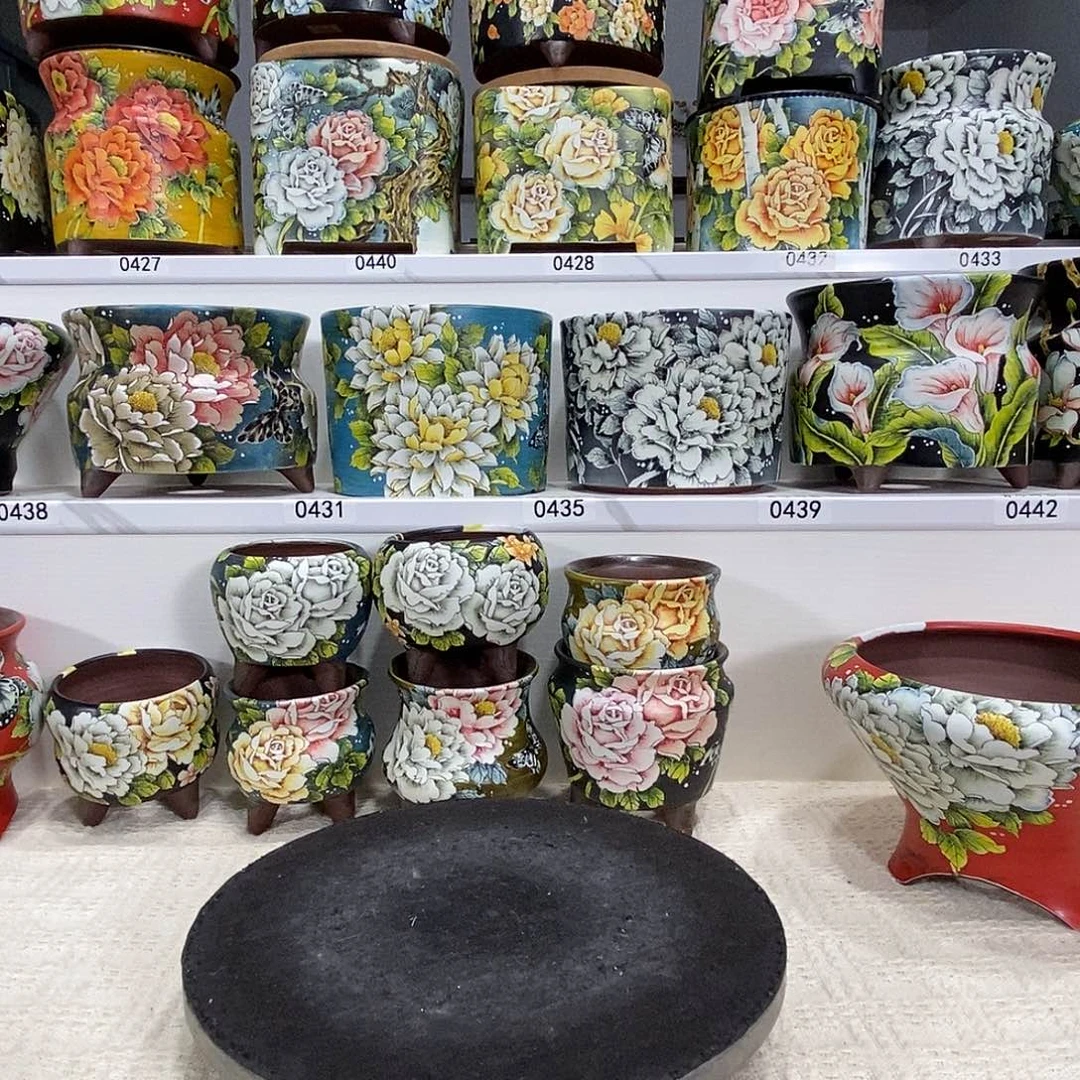 D***6塞尼陶艺手绘花盆