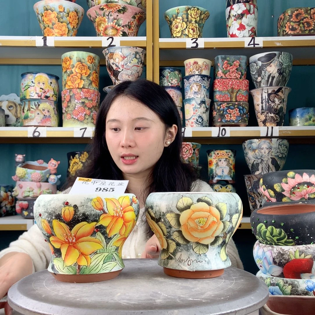 *****景德镇手工花盆985