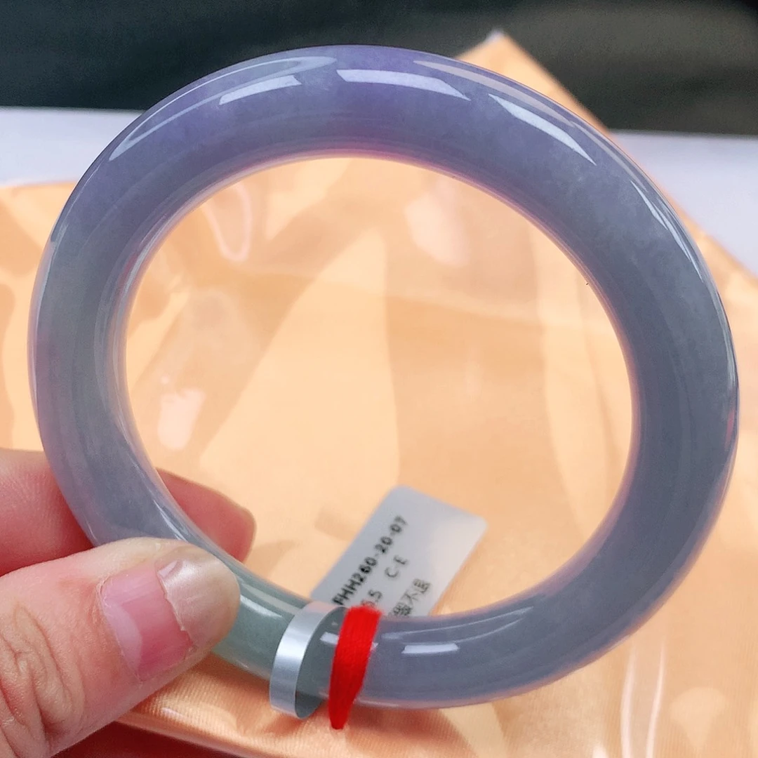 未镶嵌手镯翡翠缅甸纯天然A货翡翠老坑紫罗兰圆条