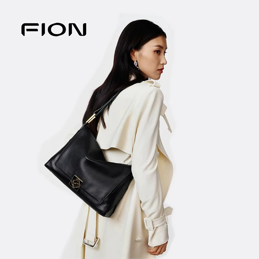 Fion/菲安妮牛皮叠叠包 2024新款真皮托特 EAE