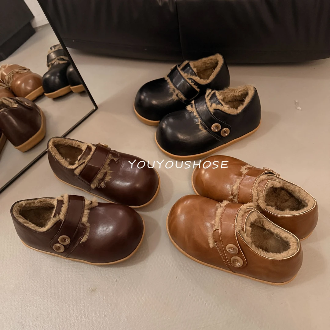 加绒内增高勃肯小皮鞋女秋冬季新款巨好看时尚爆款百搭休闲单鞋子
