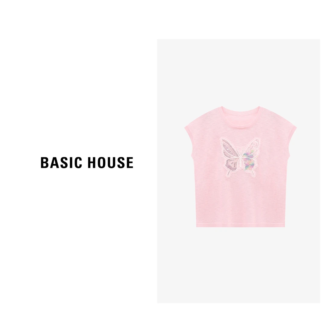 Basic House/百家好夏季甜美可爱慵懒风女时髦针织衫B0625B5D192