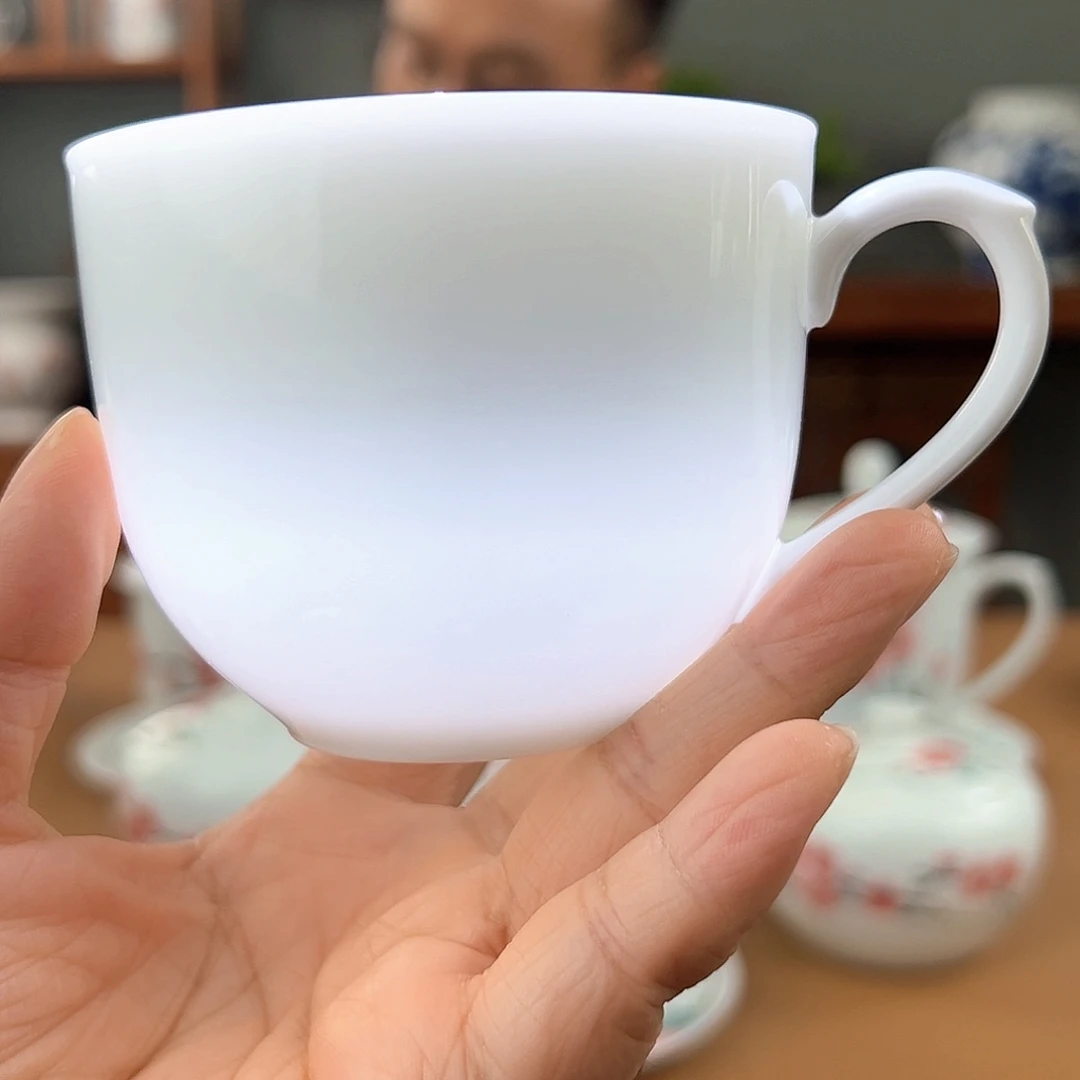 柴窑素胎咖啡杯瑕变形