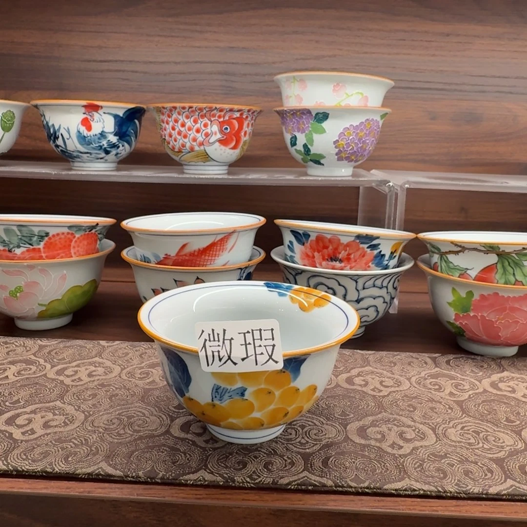 釉下手绘茶具微瑕