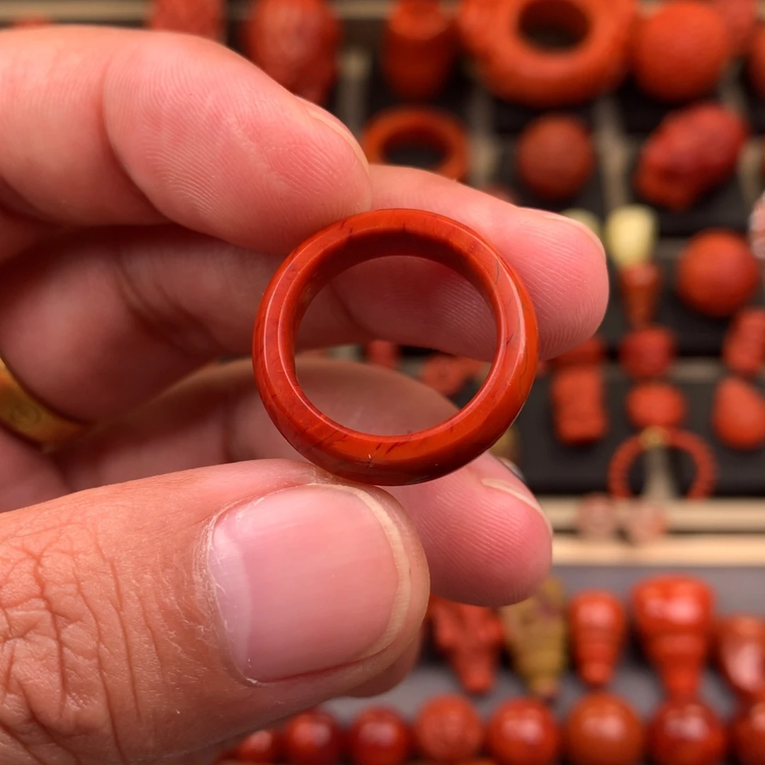 南红玛瑙未镶嵌戒指16+