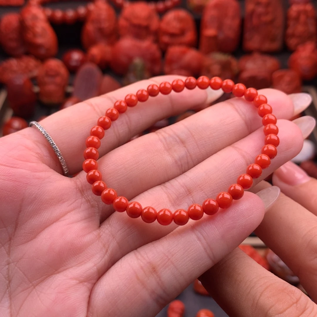 南红玛瑙南红川料手串4.3mm未镶嵌