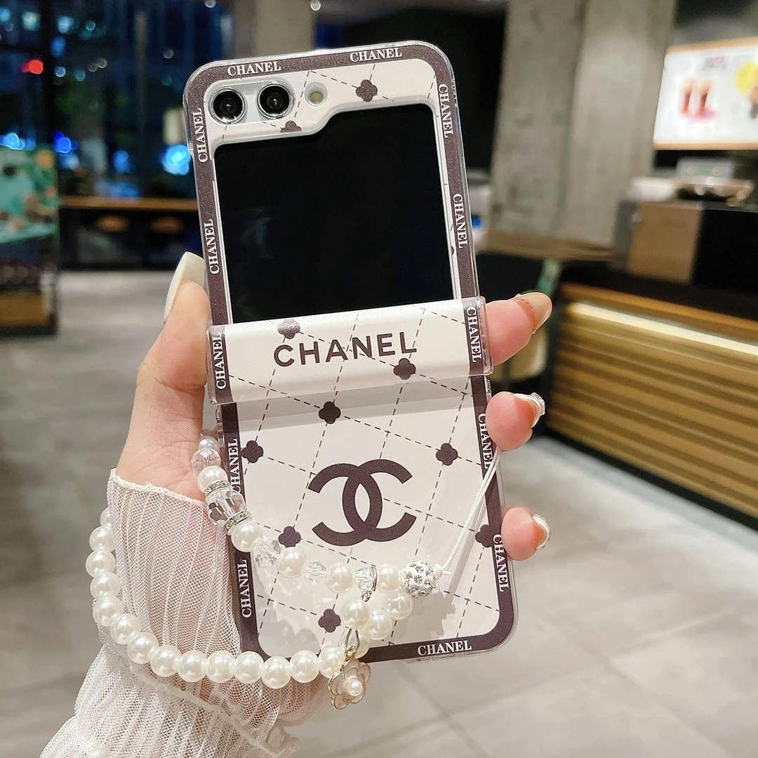 小香风三星zflip6手机壳galaxyZ flip5折叠屏女款防摔奢华黑白色6