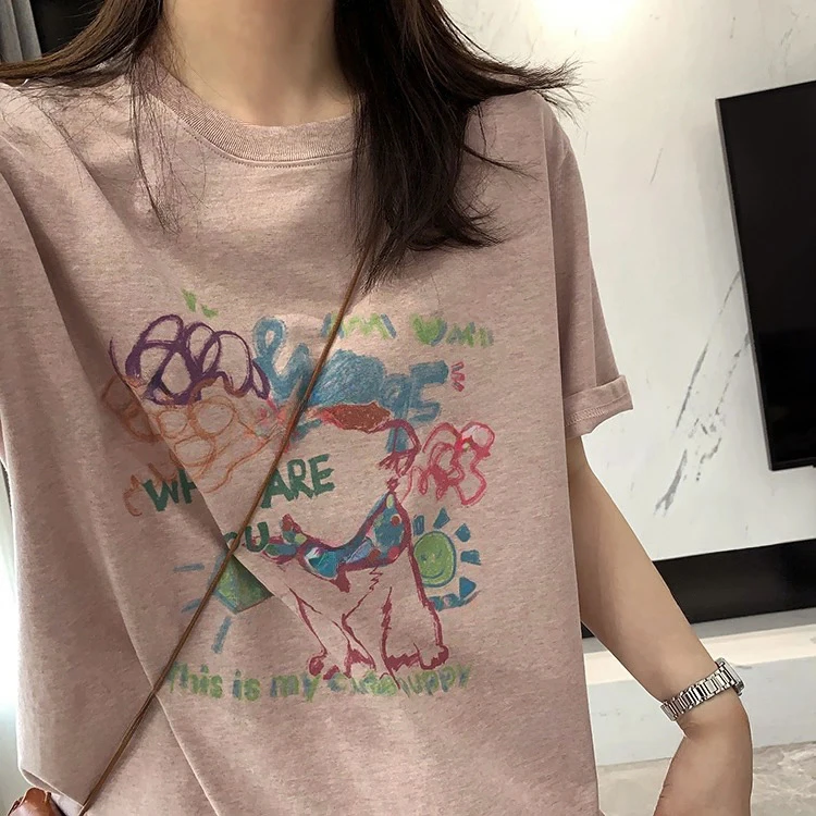 -ARRLMORRE品牌【手绘】冰冰凉轻薄款雪花棉减龄宽松T恤