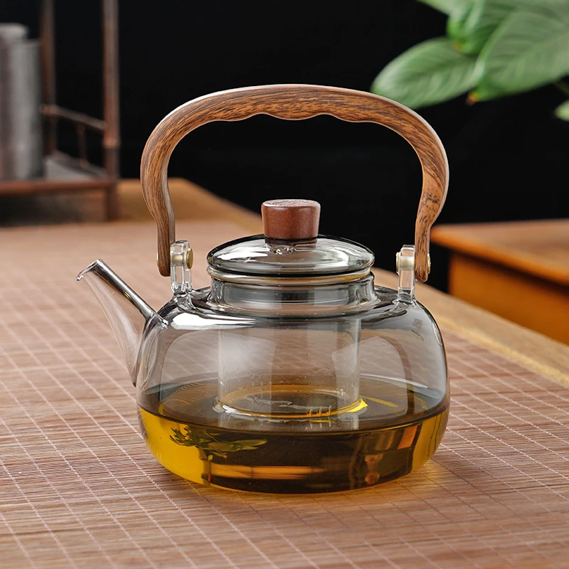 玻璃壶煮茶烧水耐高温加热家用大容量提梁壶玻璃茶具带内胆可过滤
