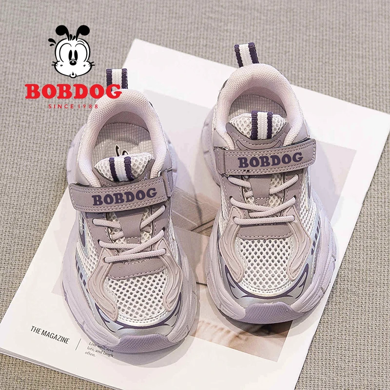 巴布豆女童运动鞋2025新款夏季儿童鞋子网面透气老爹鞋中大童单网