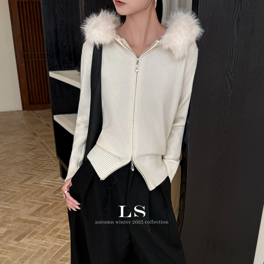 【新品牌】黑标极简大牌秋冬上新极简时尚毛领短款外套上衣休闲111#