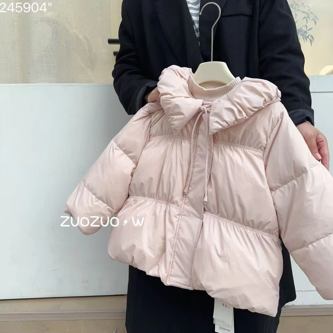 【羽绒服】245904（水粉色）外套 女童简约百搭 可爱娃娃领羽绒服