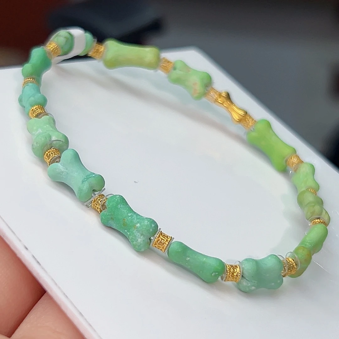 绿松石珠宝奇石18K金镶嵌