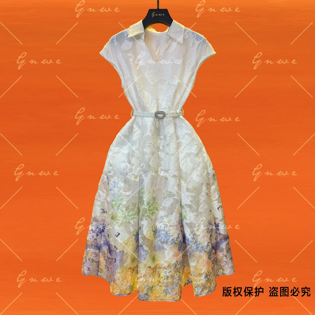 【私人订制】夏季新款轻奢高定洋气优雅连衣裙G0313