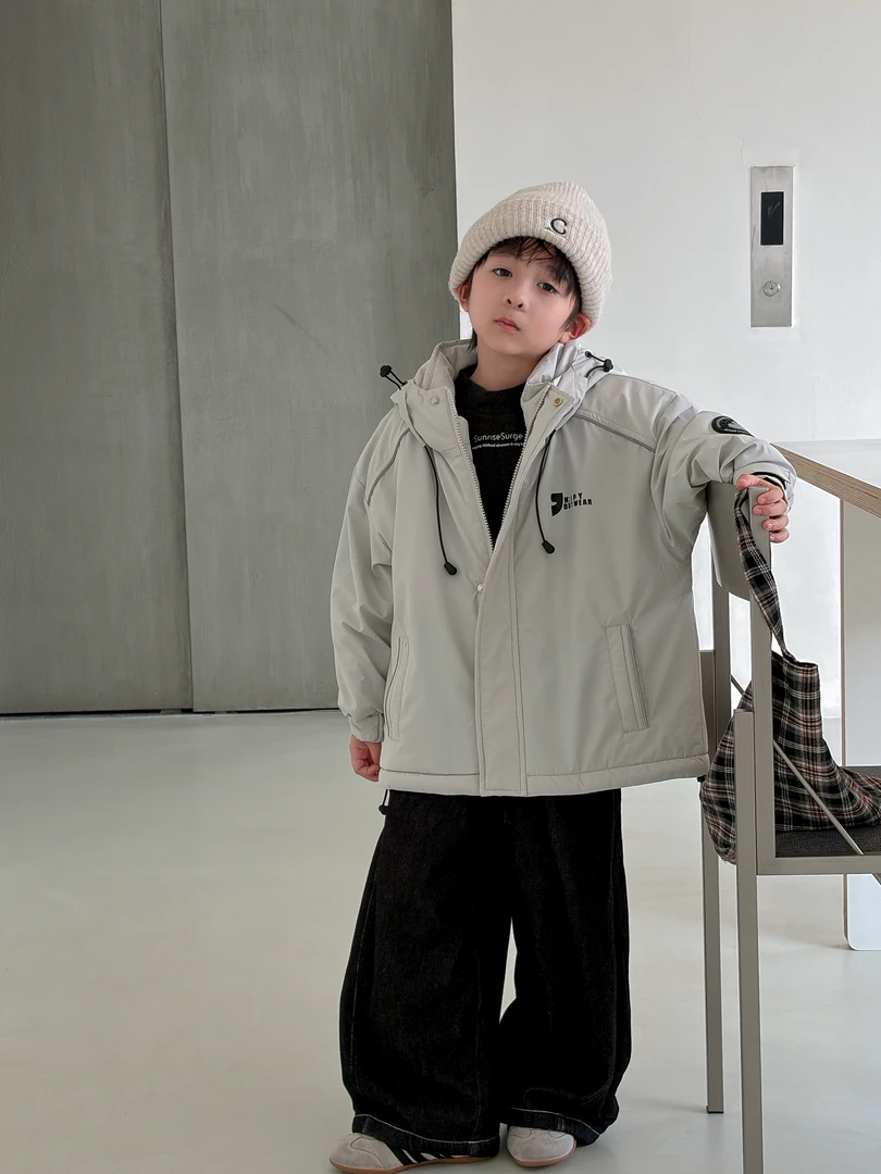 儿童棉服男童痞帅个性潮牌加厚外套潮酷帅气冬装新款2025中大童