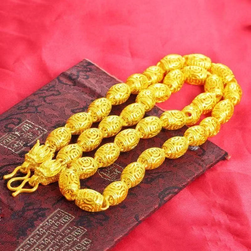 合金项链 网红新款镂空金钱橄榄项链经典时尚气质百搭轻奢潮流