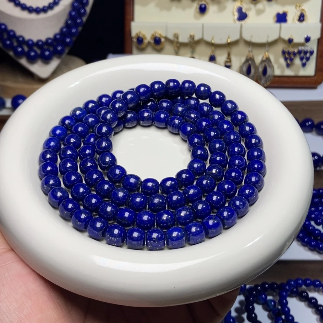 青金石未镶嵌精品 老型 108佛珠8.9+