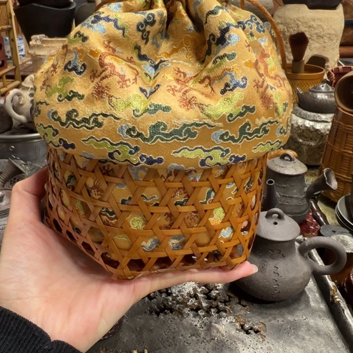 竹编云锦收纳袋茶器