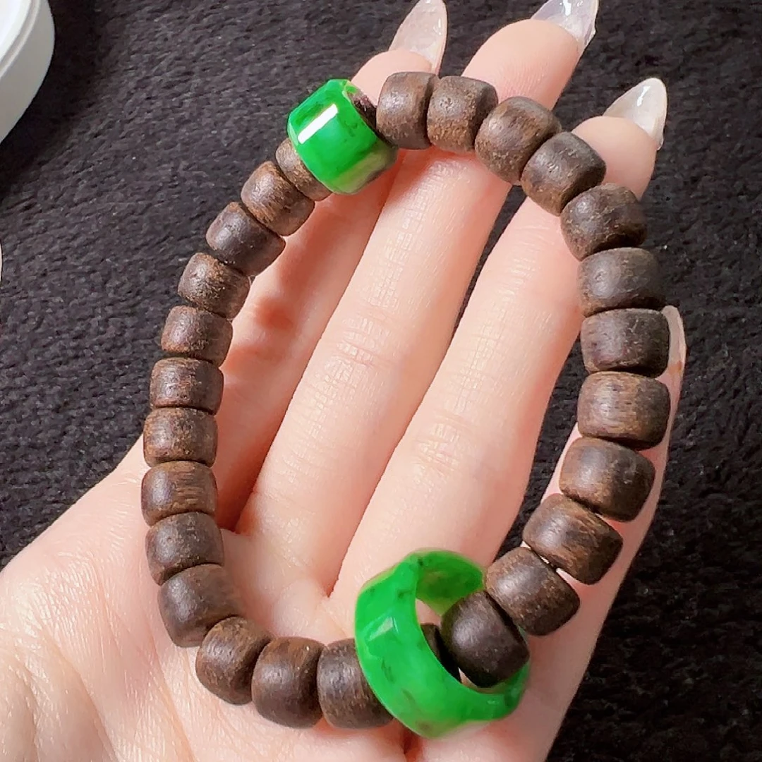 翡翠手串18K金镶嵌签收后24小时鉴赏期，过时不退