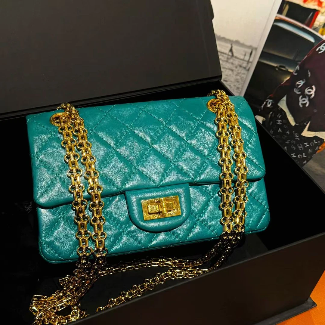 99新 Chanel/香奈儿 壹臻/28开 绿色2.55mini链条包/34916311